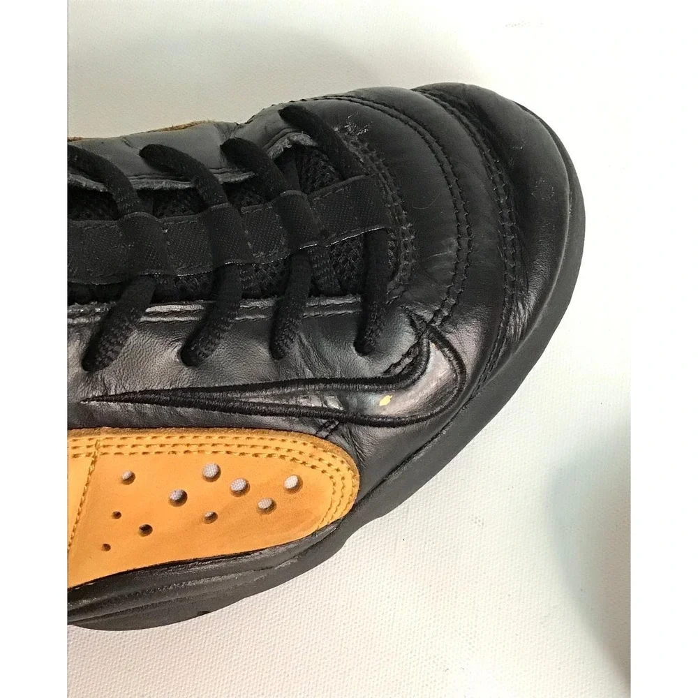 Nike Air Team Dime Mens Basketball Shoes Size 9M Black Tan Mid Top Vintage Retro